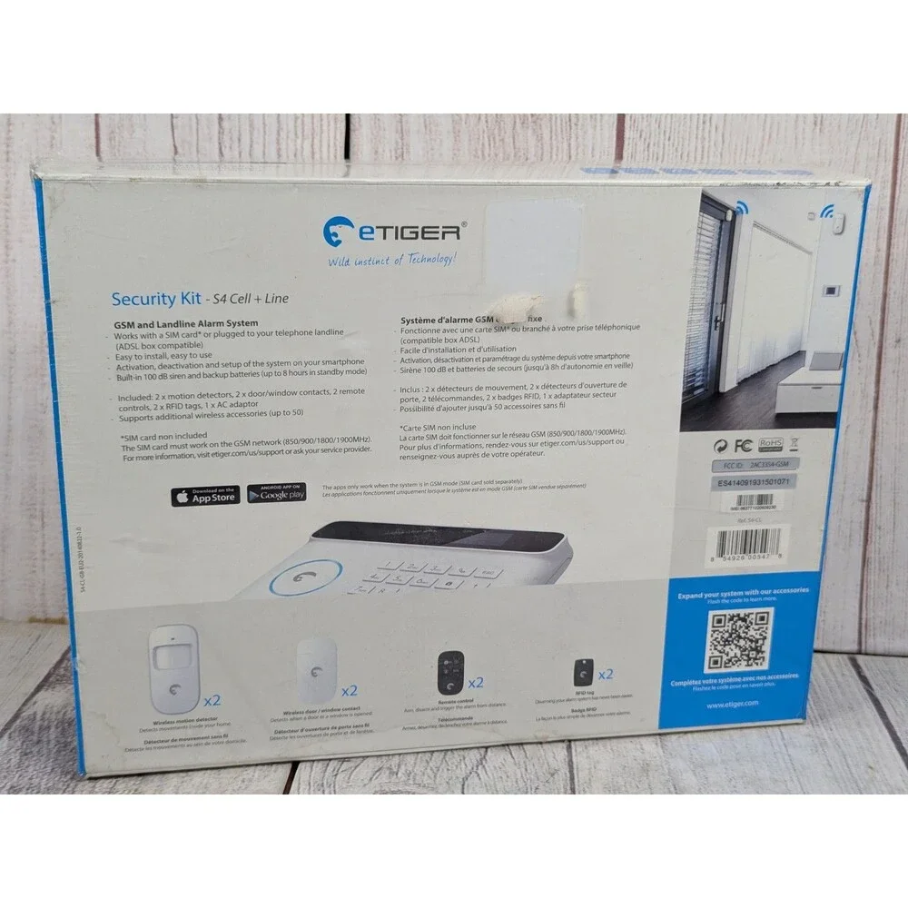 Etiger S4 433MHz Wireless Auto-dial GSM Alarm Security System Kit APP Remote LF